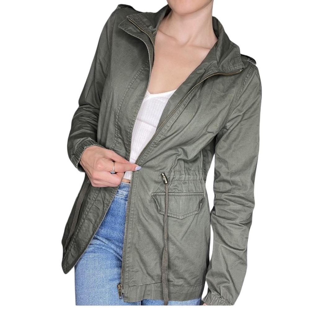 Drawstring Utility Jacket with Pockets - Picture 5 of 8